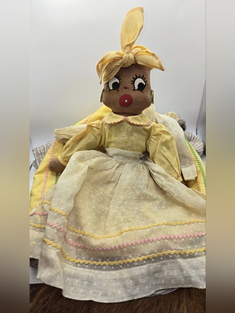 Vintage Handmade Small Applaince Cover Doll Circa 1940-1950 For Toasters